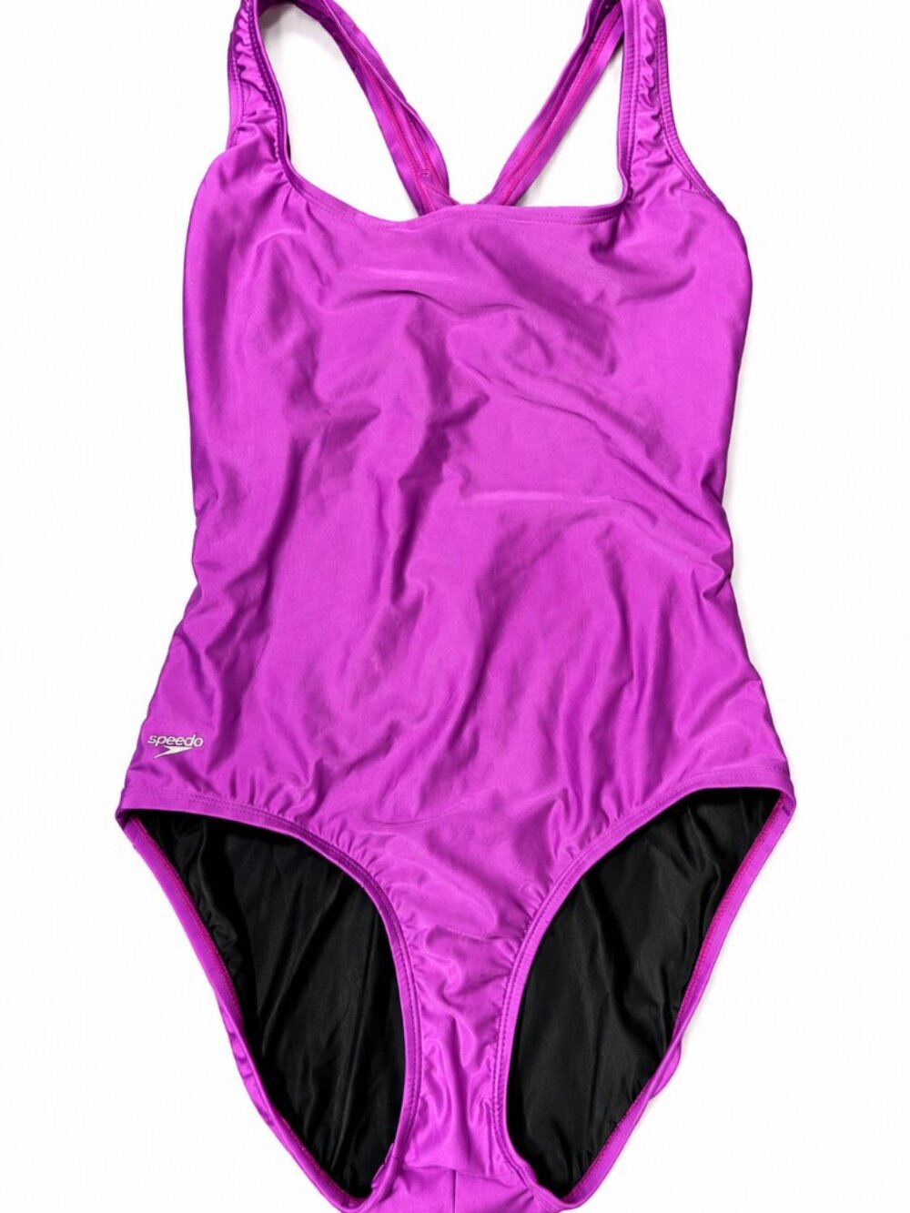 Speedo One Piece Swimsuit Purple Pink Size 14 Racerback Athletic Swimwear